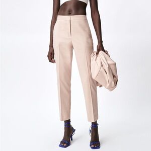 Zara Heathered Cigarette Dress Pant Beige Pink